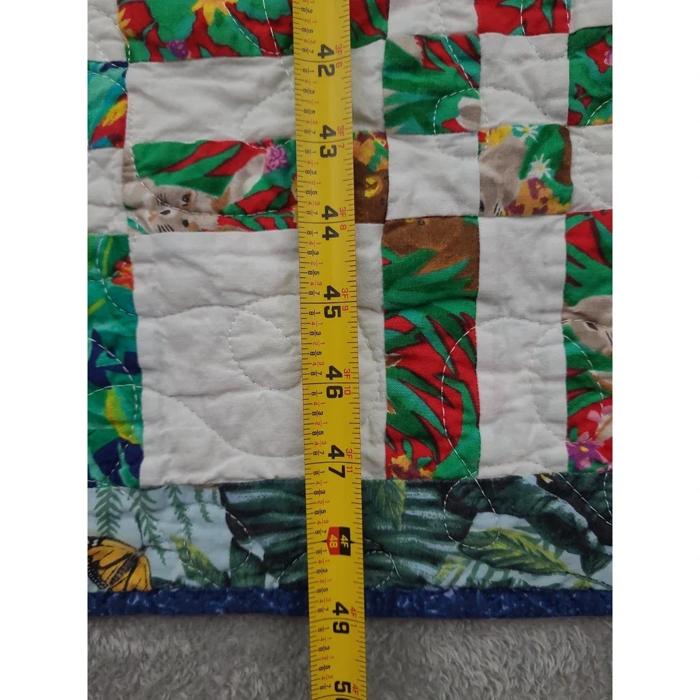 Handmade‎ Baby Quilt Reversible Parrots and Sesame Street 36X49